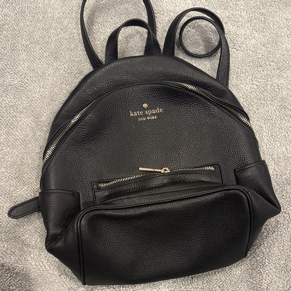 Kate Spade Black Pebbled Leather Backpack